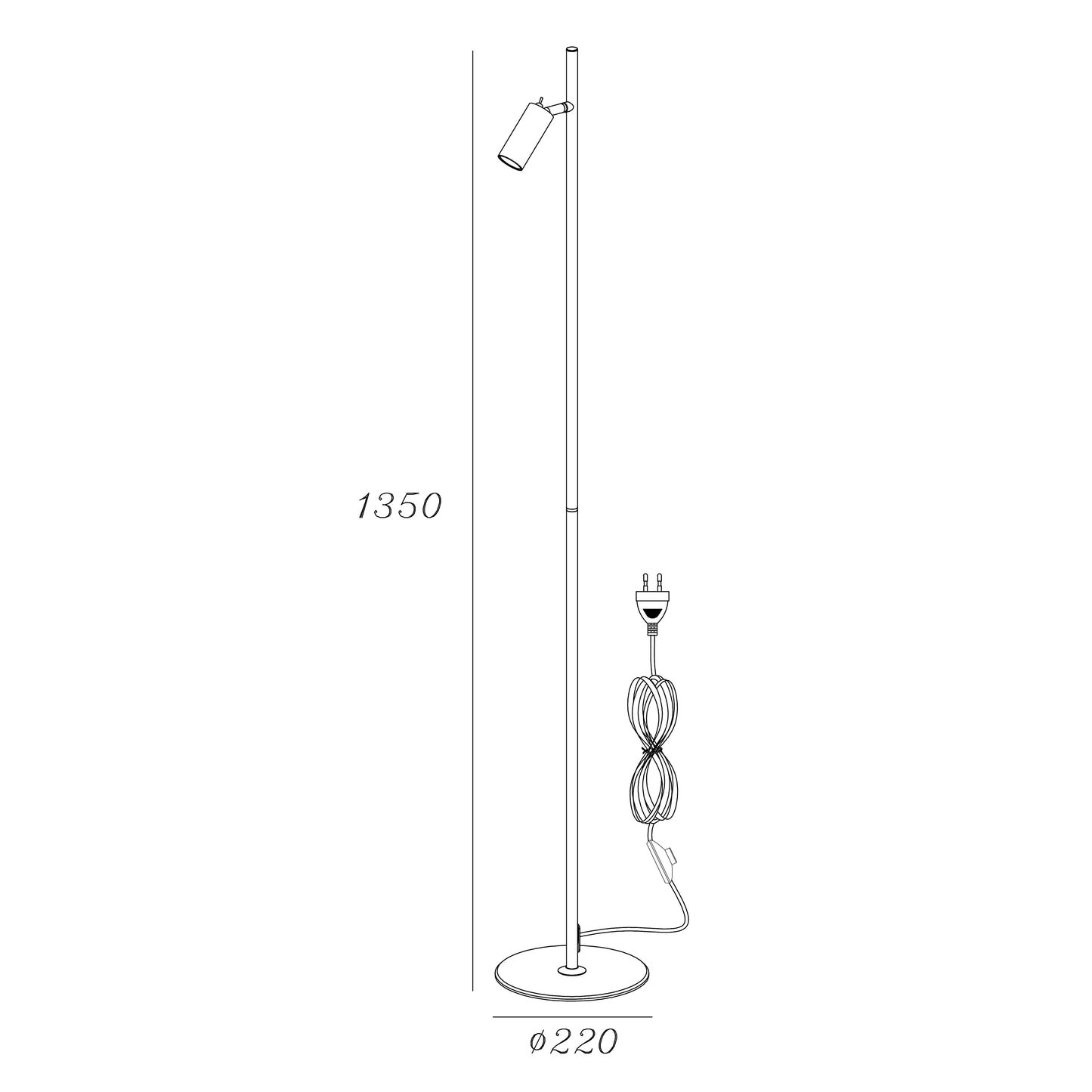 Oz mini K1 gulvlampe sort/bronse