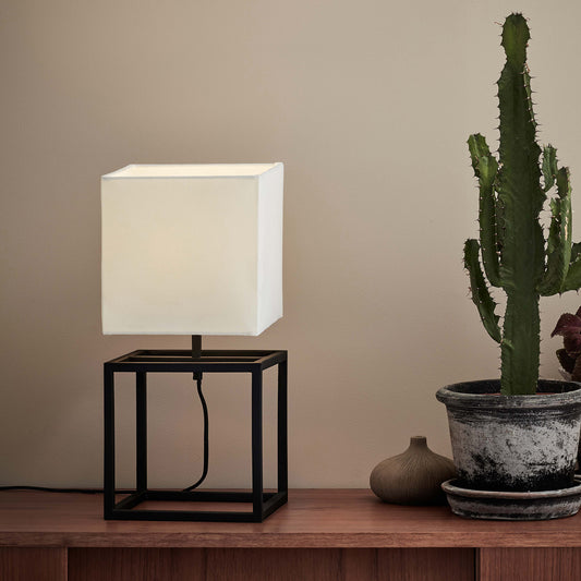 Cube bordlampe 45cm E27 sort/hvit