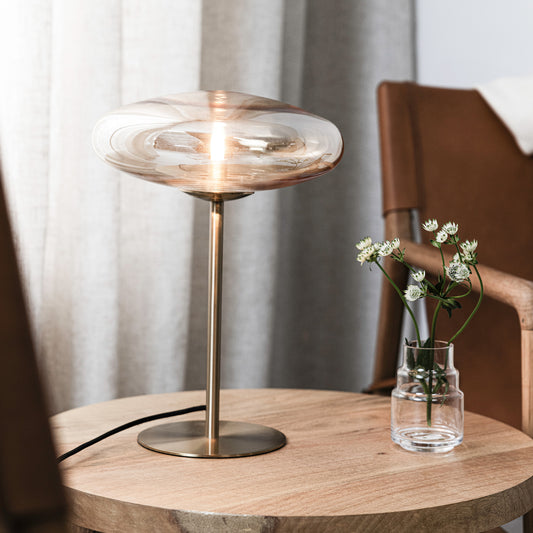 Locus bordlampe G9 18W amber/messing