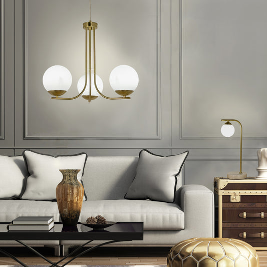 Orfeus 3-lys pendel messing