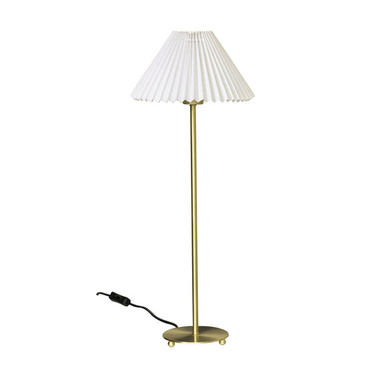 Ester bordlampe messing/hvit m/skjerm