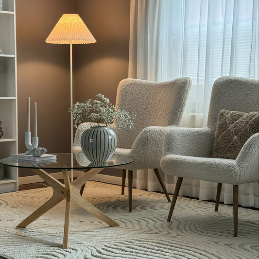 Ester gulvlampe hvit m/skjerm