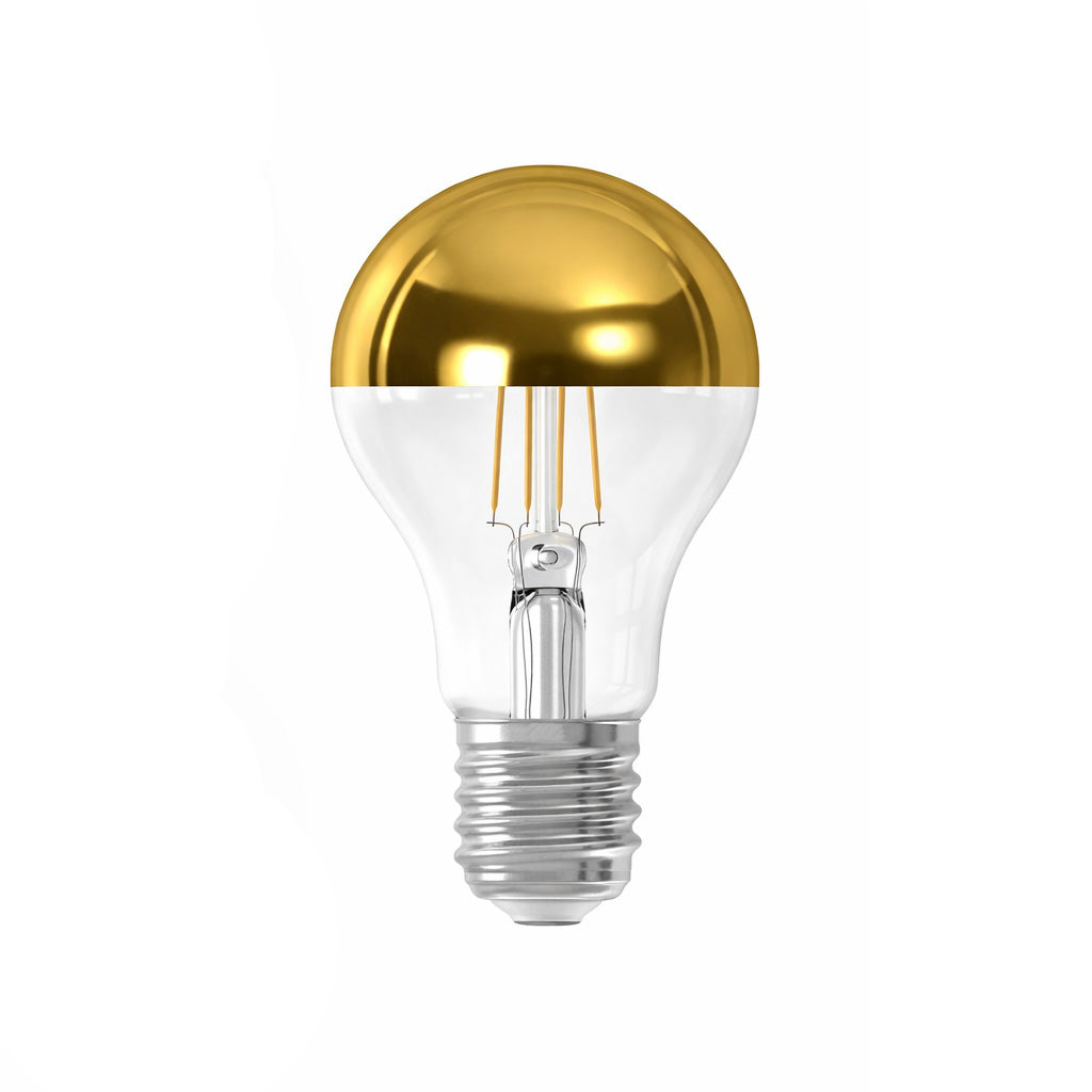 LM LED normal E27 toppspeil gull 7.5W dimbar