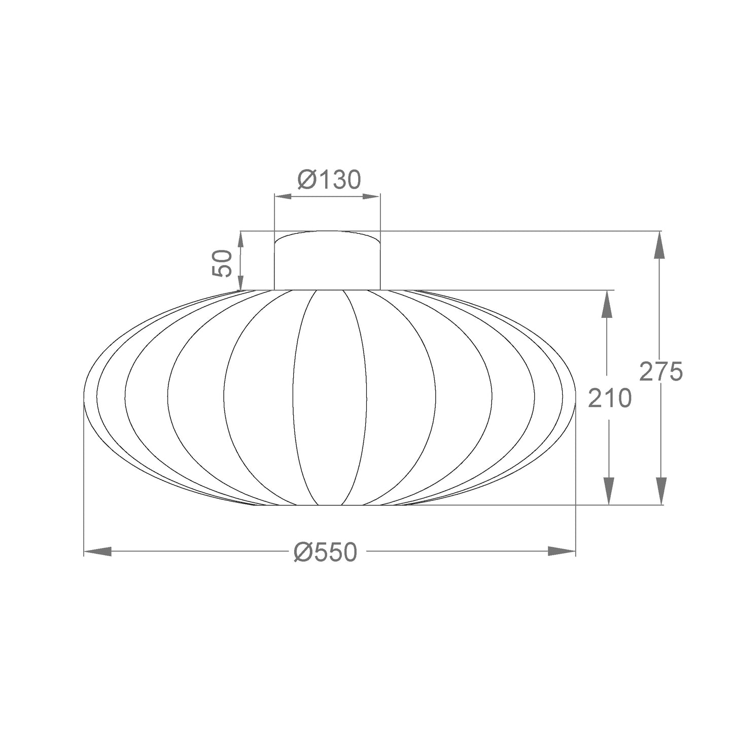 Noor takplafond 55cm grå