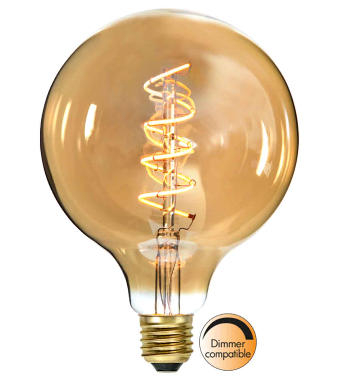 Star LED globe amber spiral Ø125mm 3.2W dimbar