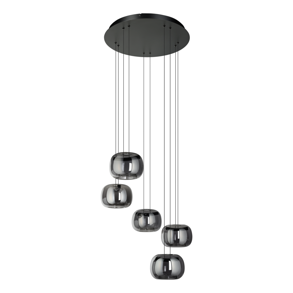 Hortunas 5-lys takpendel LED sort/sotet