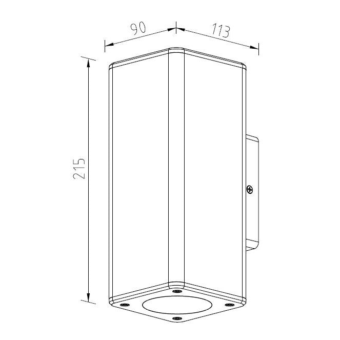 Quadro K2 utelampe vegg IP54