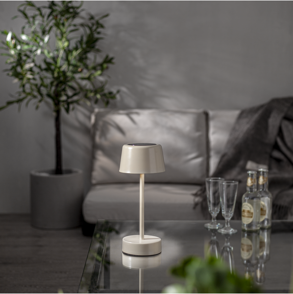 Solei bordlampe solcelle beige