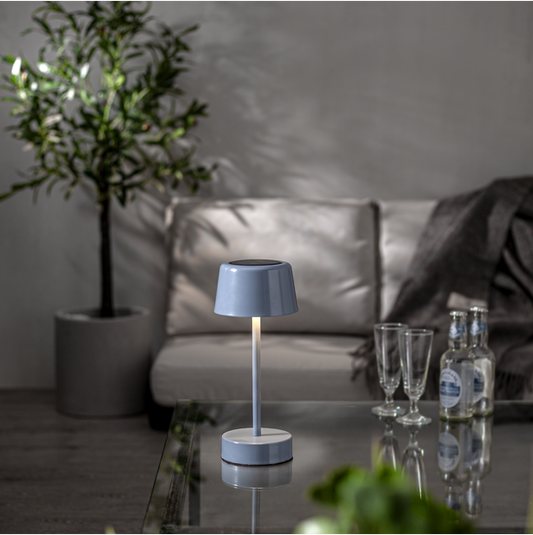 Solei bordlampe solcelle blå