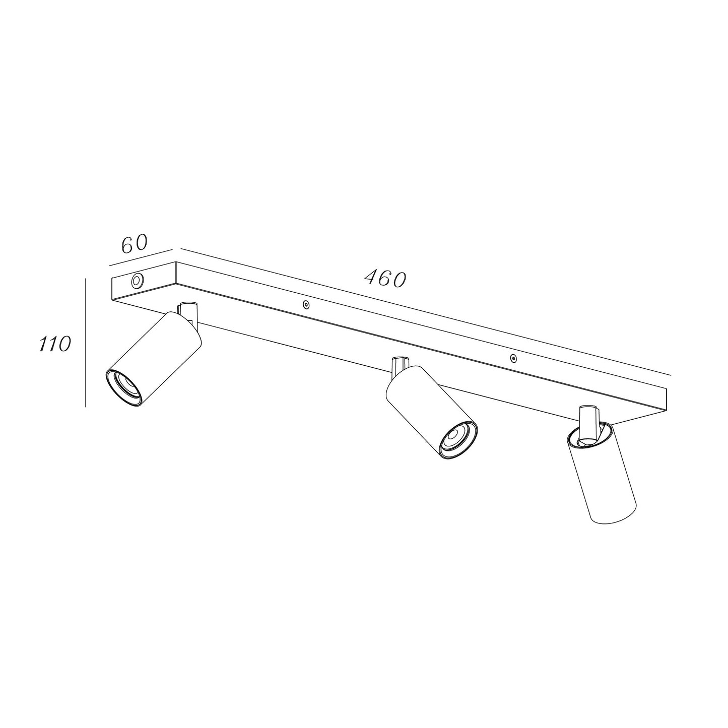 Oz mini K3 takspot rekke sort/bronse