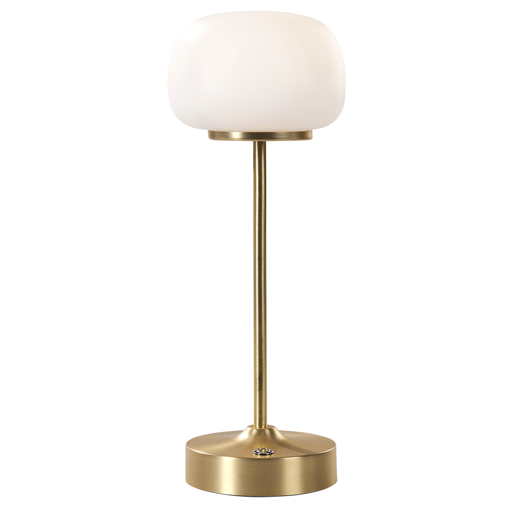 Nellie bordlampe oppladbar mess/opal
