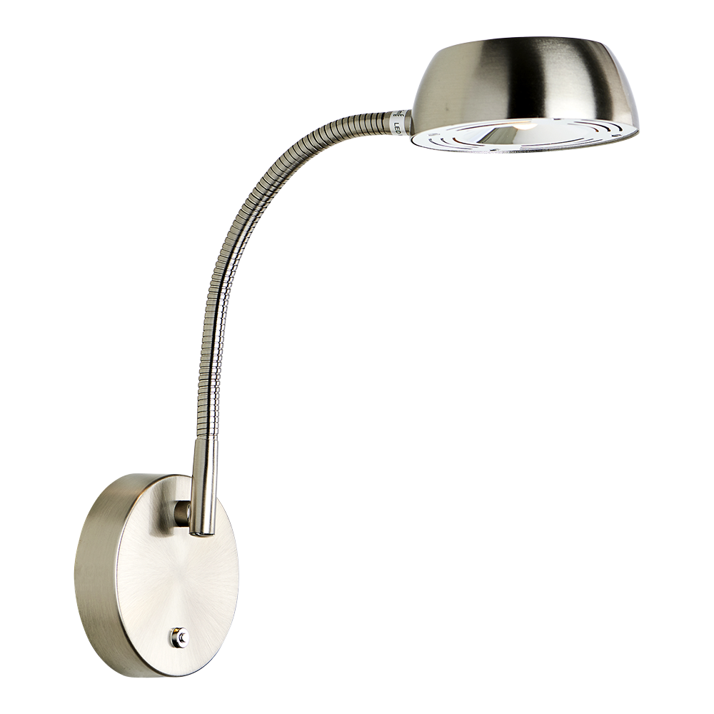 Jonas vegglampe 5W LED stål m/dimmer