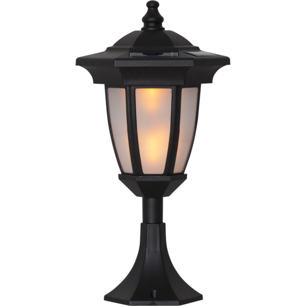 Flame solcelle lykt sort