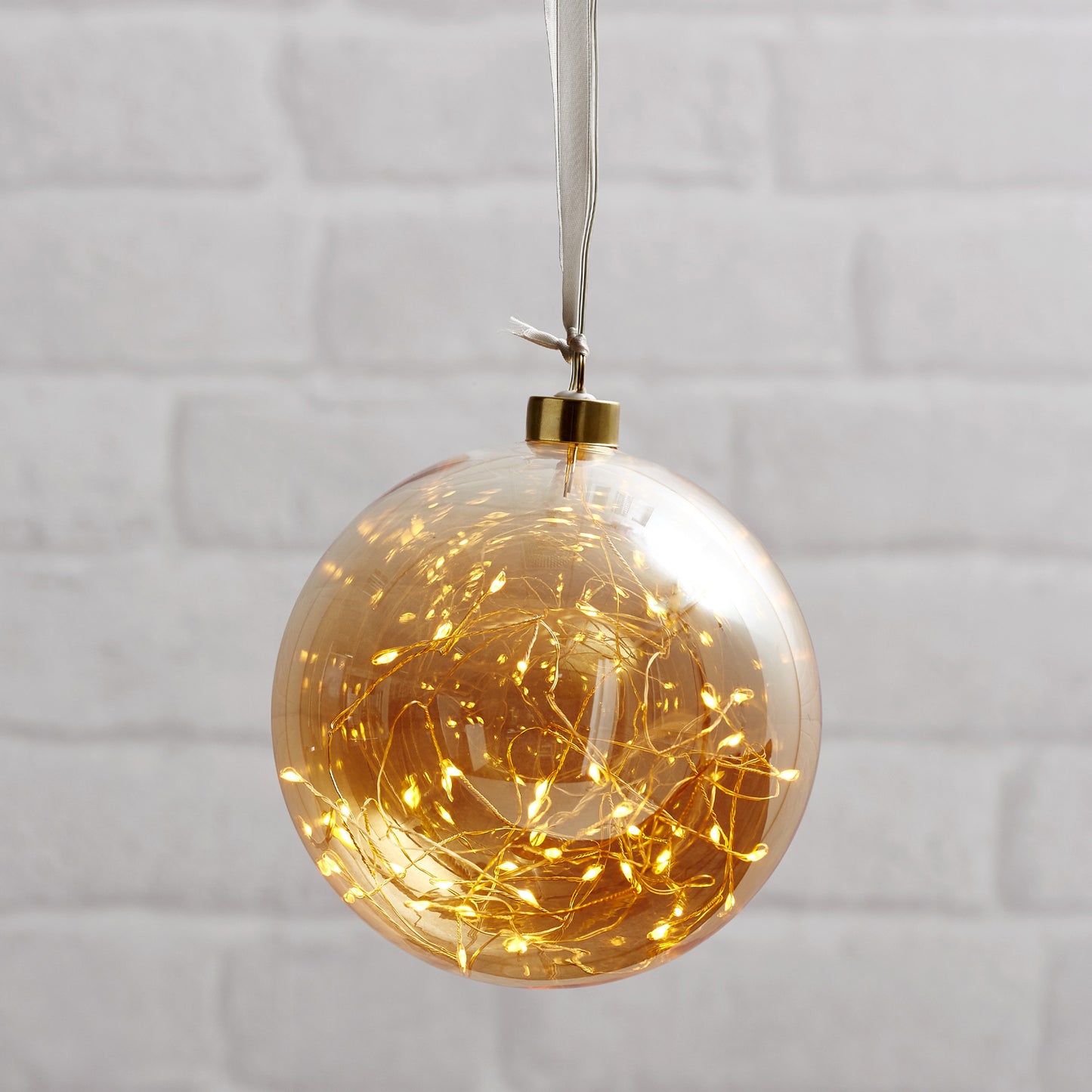 Glow glasskule 15cm amber
