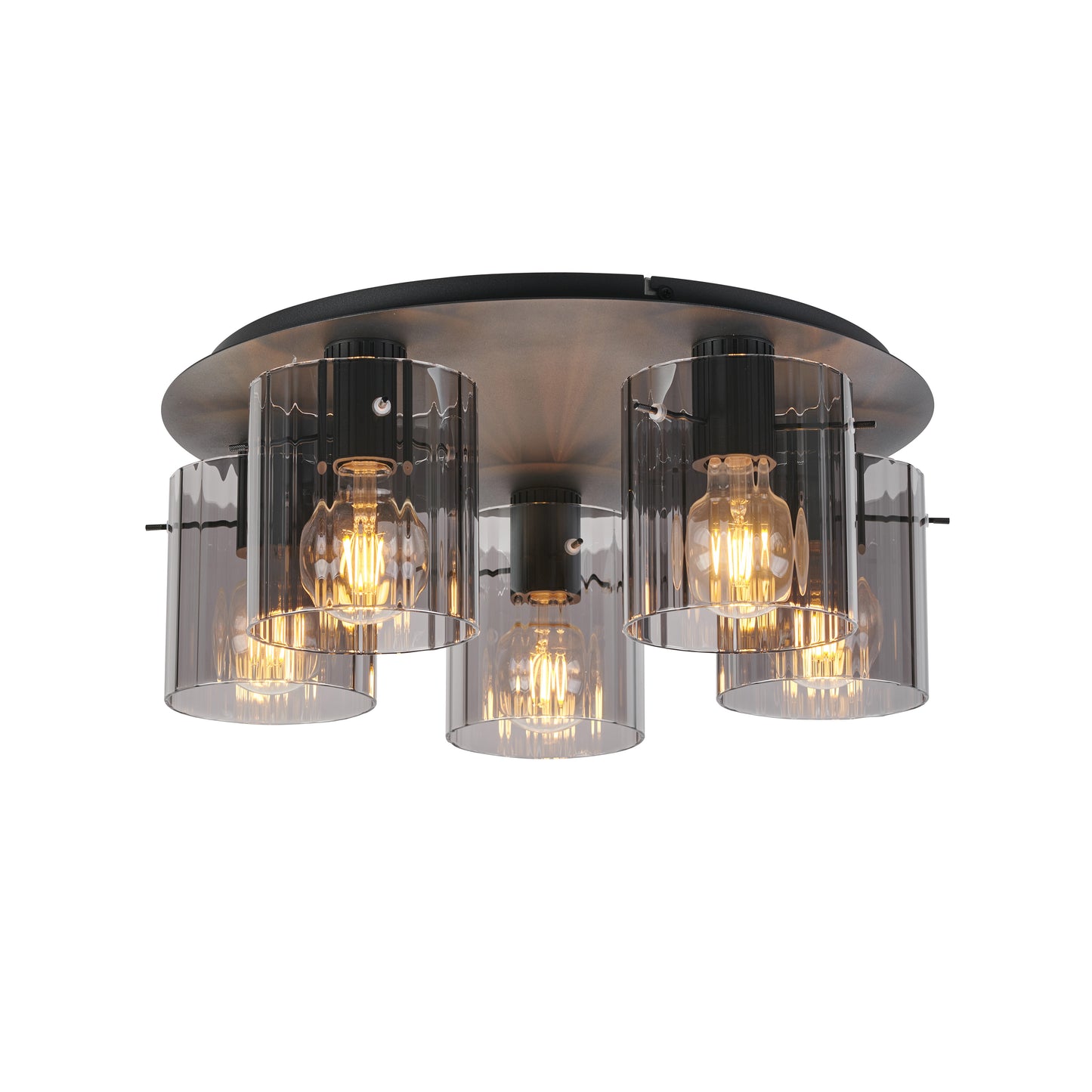 Kvarts takplafond Ø52cm E27 sort/sotet