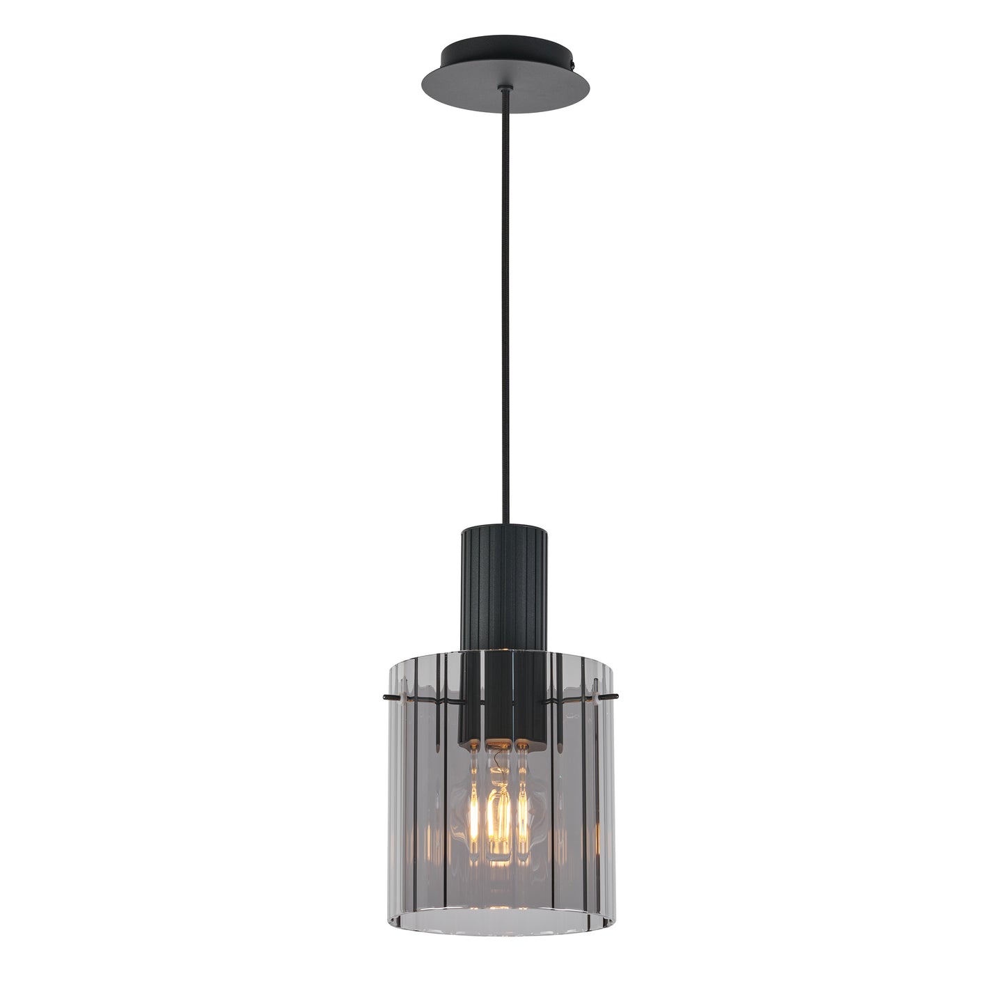 Kvarts takpendel Ø18cm E27 sort/sotet