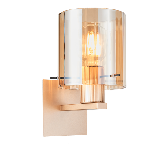 Kvarts vegglampe E27 gull/champagne