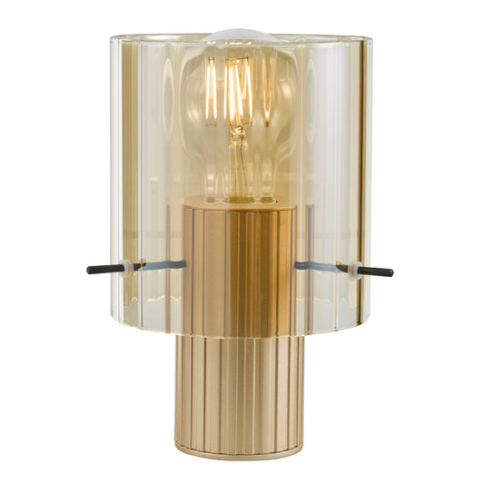 Kvarts bordlampe E27 gull/champagne
