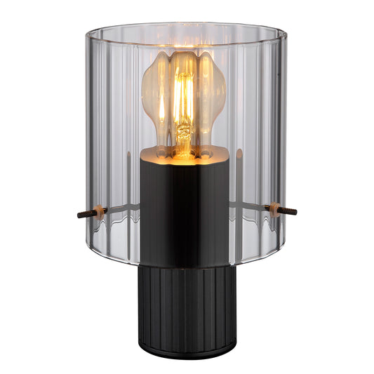 Kvarts bordlampe E27 sort/sotet