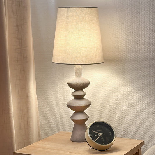 Nina bordlampe beige/natur m/skjerm
