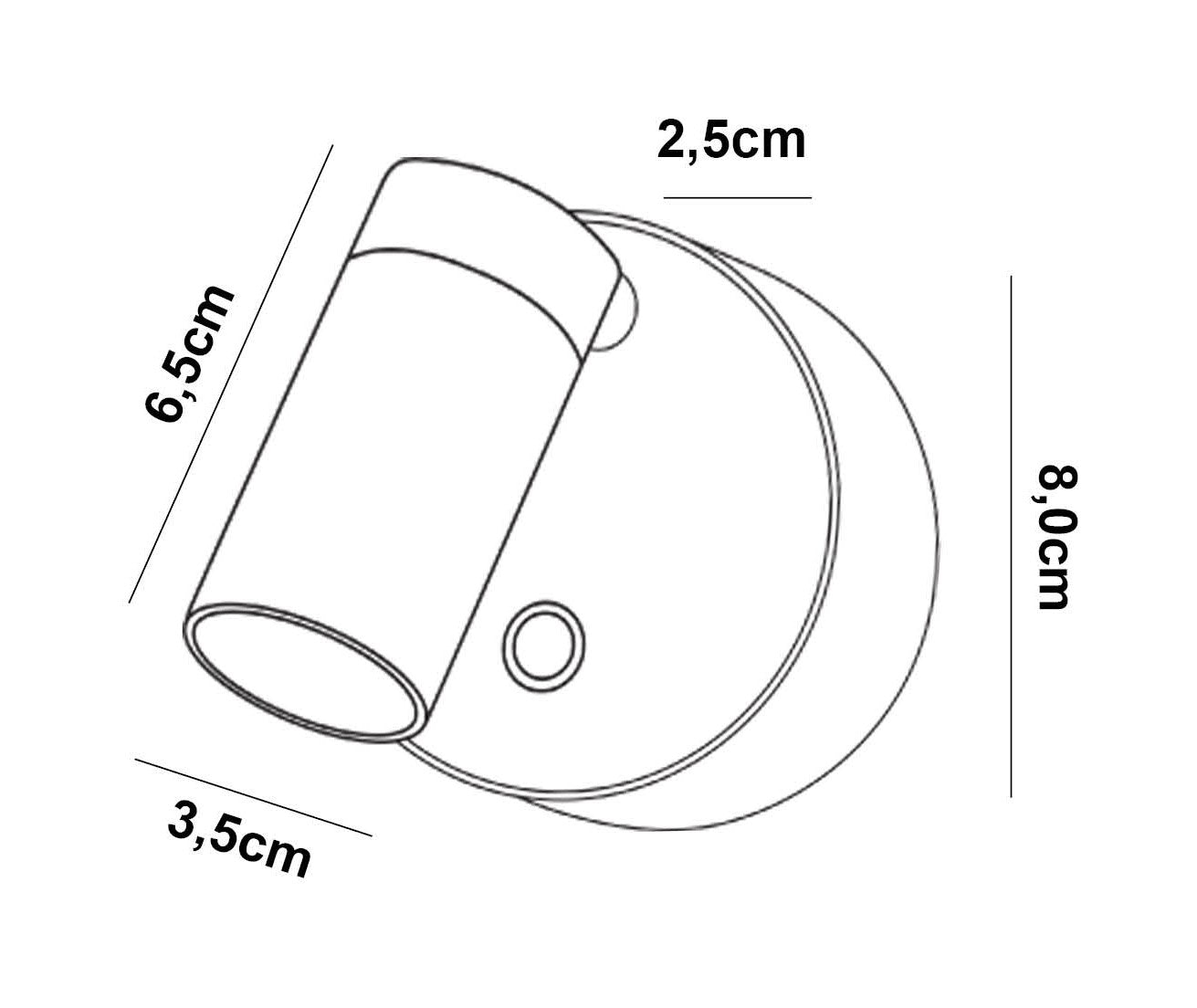 Rio veggspot hvit oppladbar