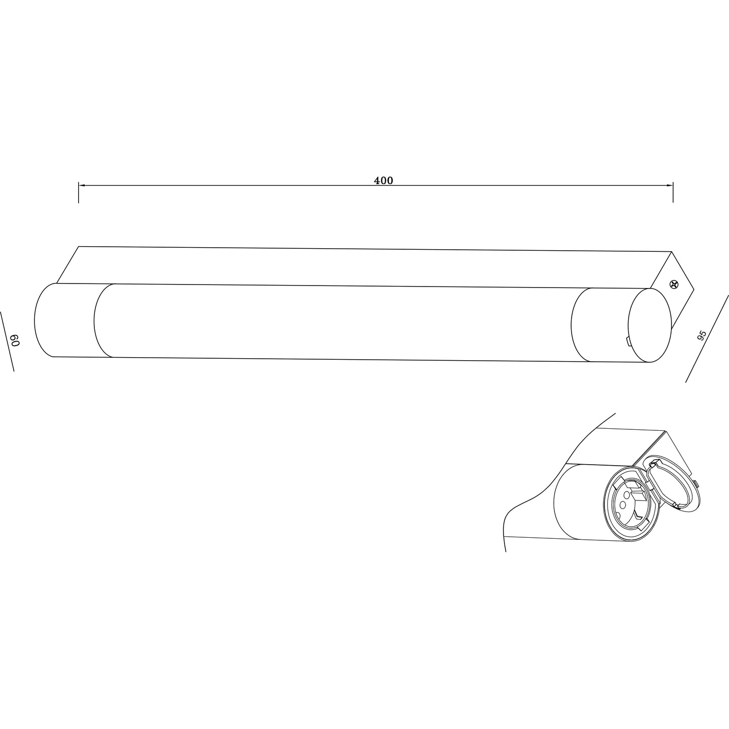 Titan 40 baderomsarmatur 12W sort IP44