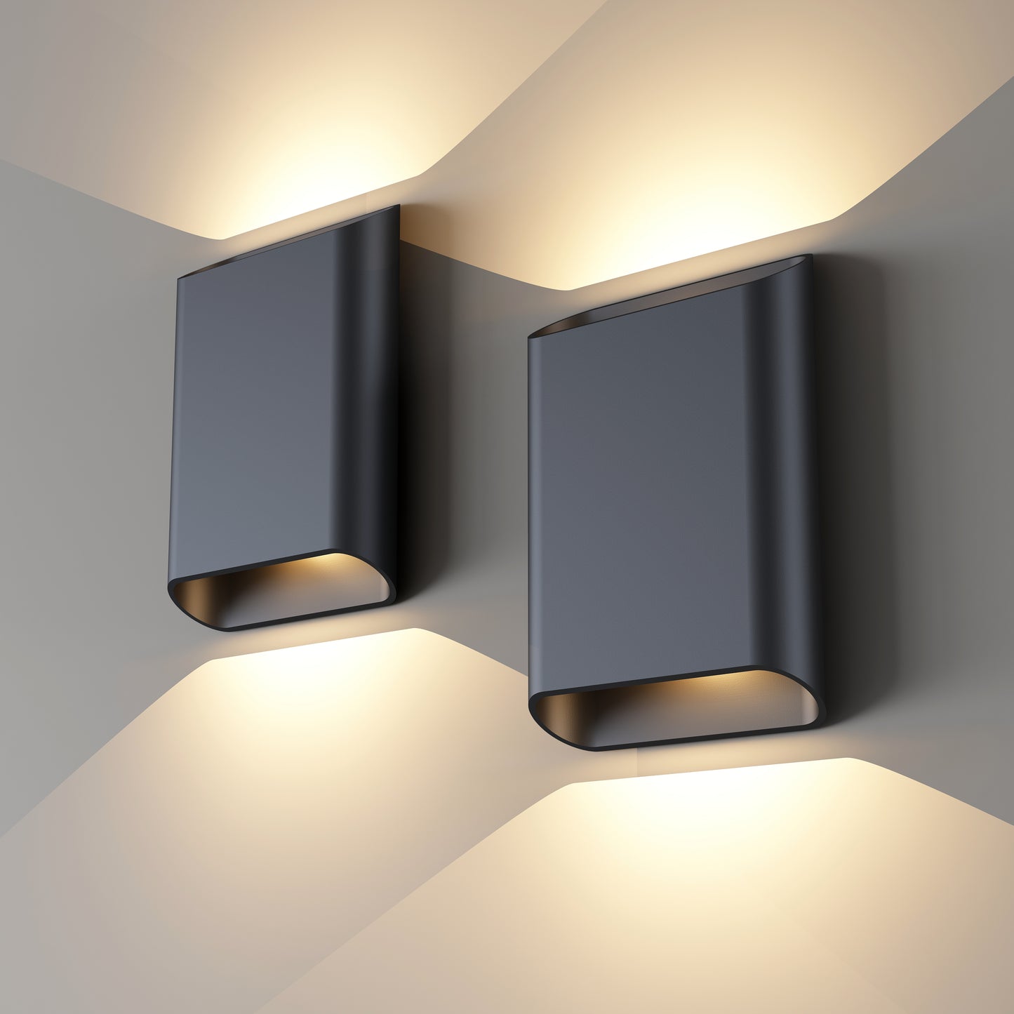 Trem K2 vegglampe sort IP65