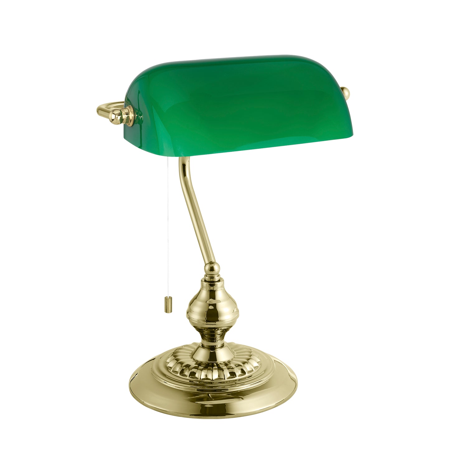 Banker bordlampe messing/grønn