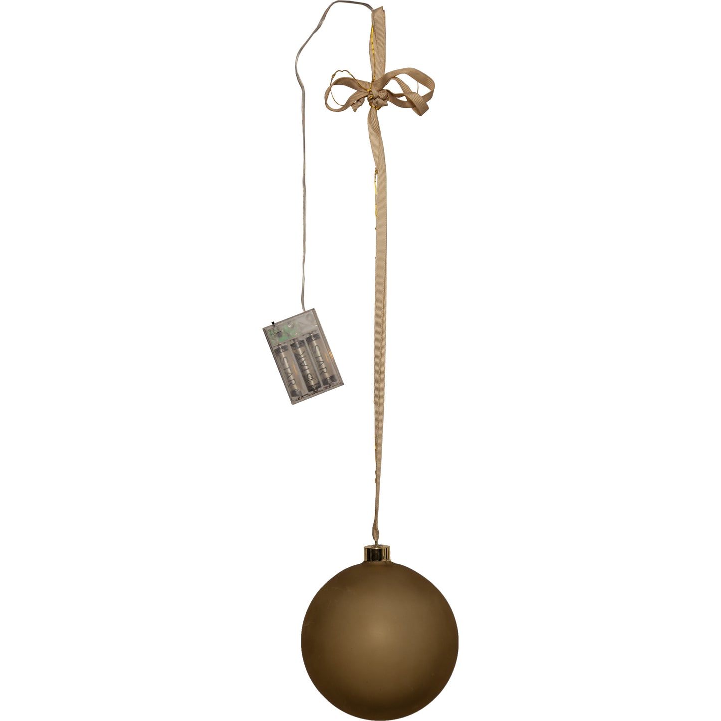 Bauble bliss glasskule m/batteri gull