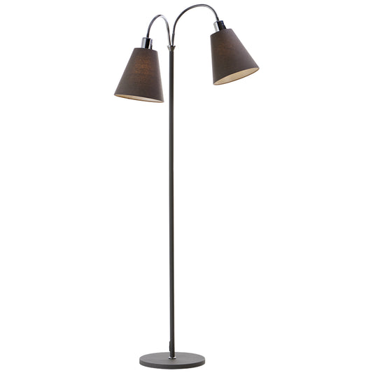 Connie 2-lys gulvlampe u/skjerm grå