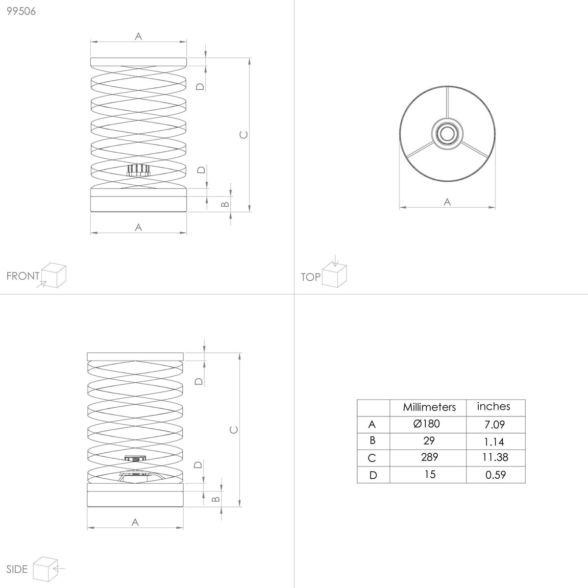Cremella bordlampe sort