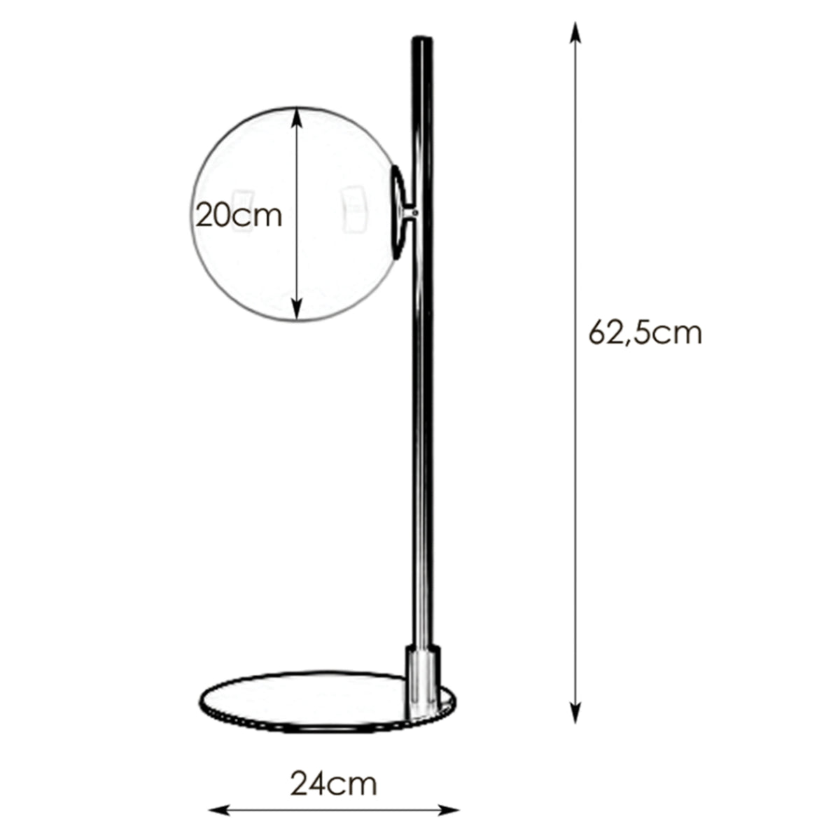 Dione bordlampe sort/hvit
