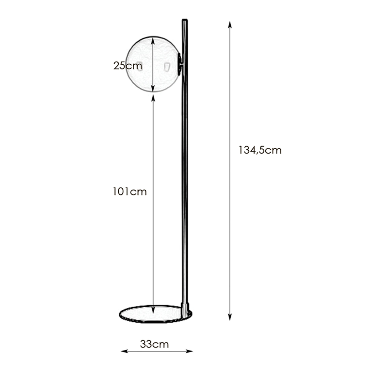 Dione gulvlampe antikk/sotet