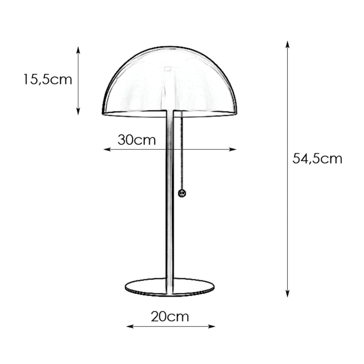 Dome bordlampe sort