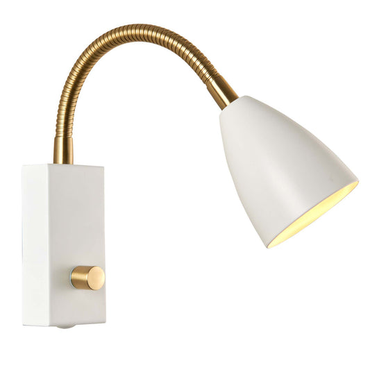 Elias vegglampe hvit m/dim