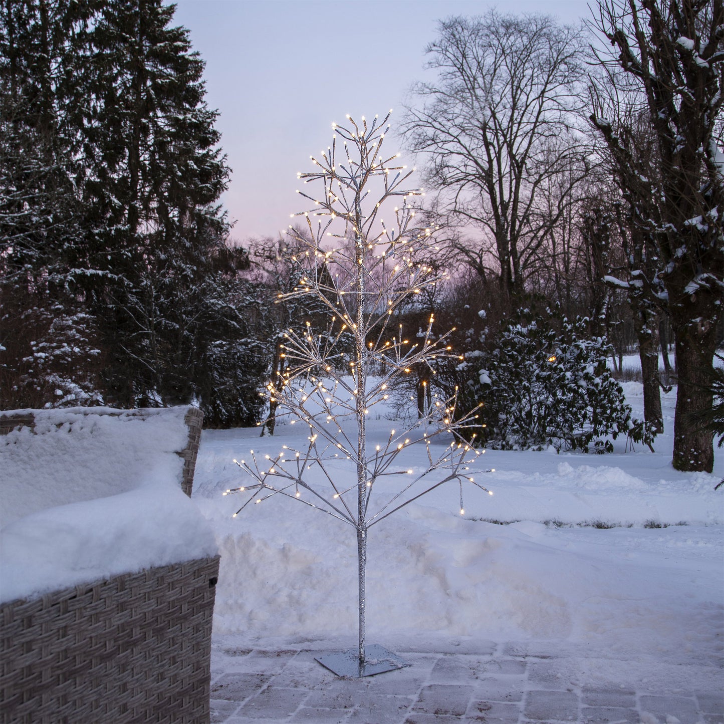 Flower tree LED julepynt tre IP44 sølv