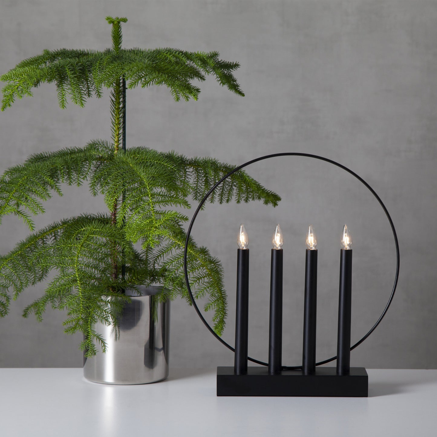 Glossy 4-lys adventsstake sort