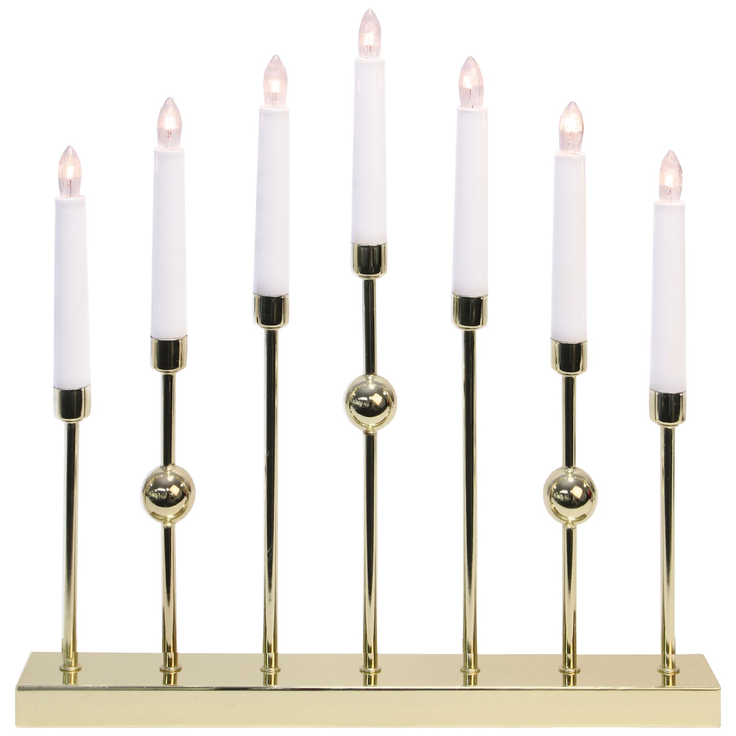 Gustavo 7-lys adventsstake messing