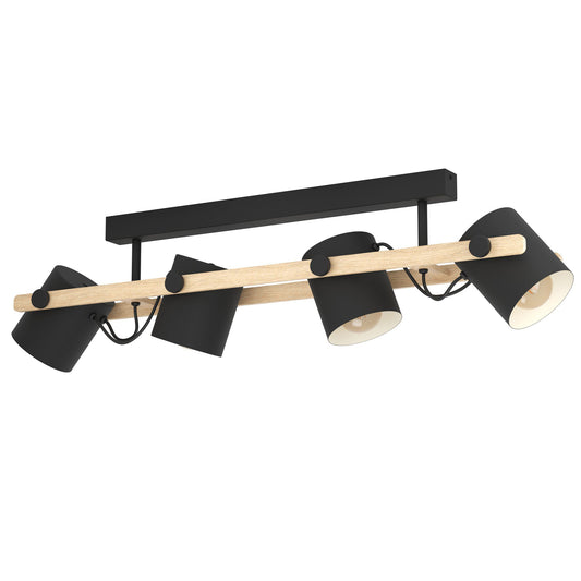 Hornwood 4-lys taklampe sort/natur