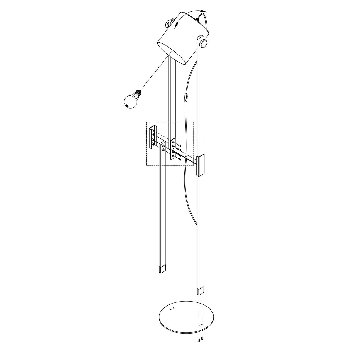 Hornwood gulvlampe sort/natur