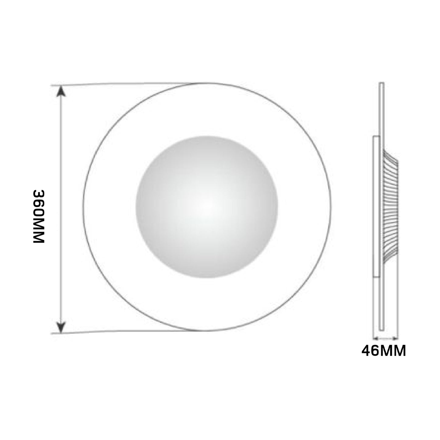 Jade LED tak-/vegglampe 18W hvit/klar