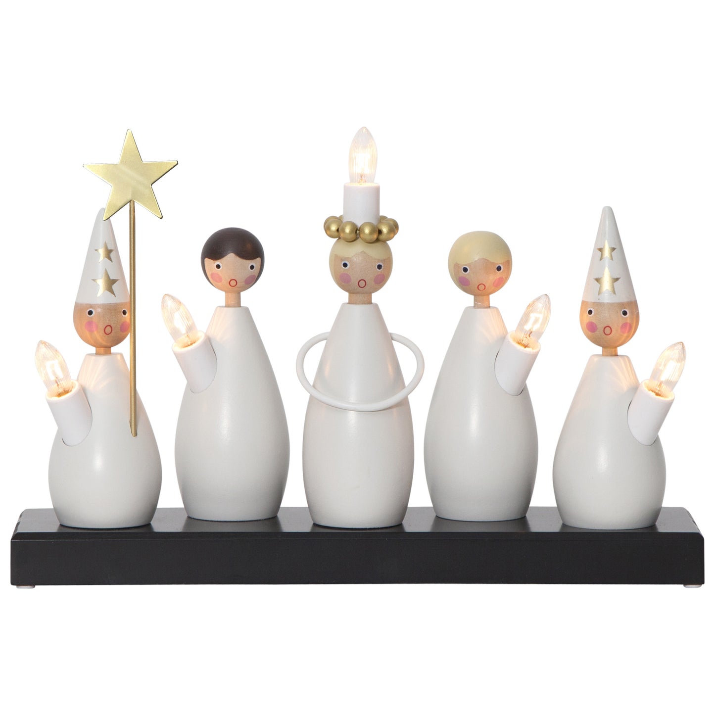 Luciakor 5-lys adventsstake