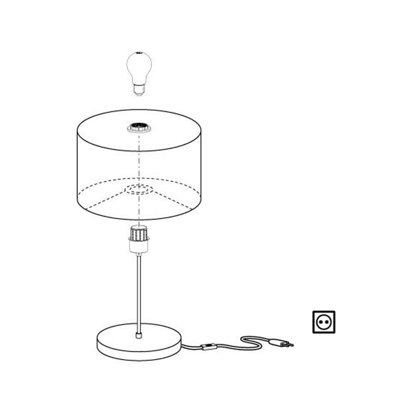 Maserlo bordlampe sort