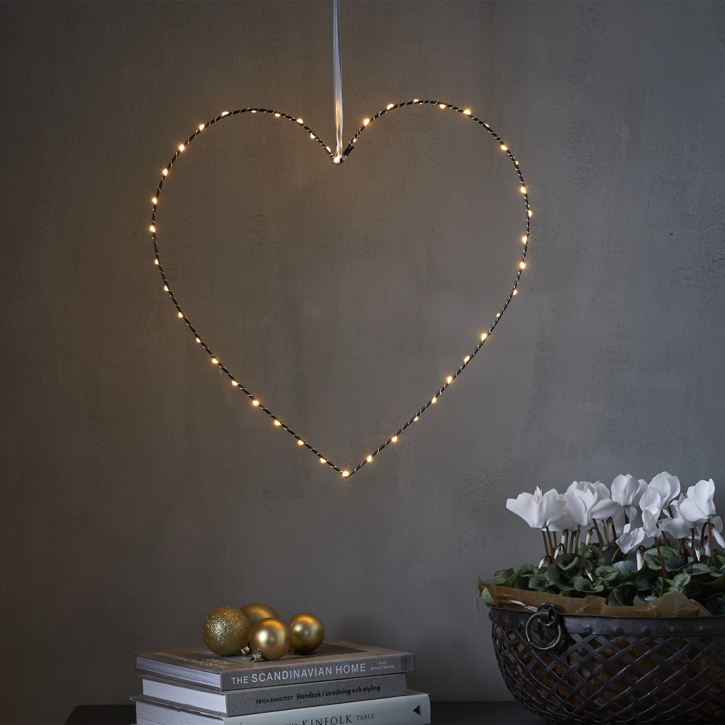 Mira julepynt hjerte 45cm sort