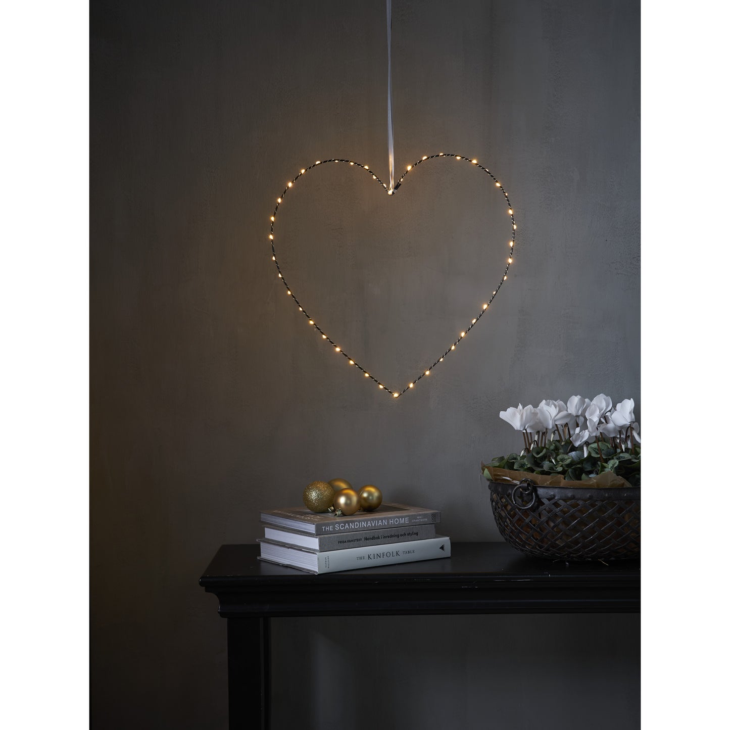 Mira julepynt hjerte 45cm sort