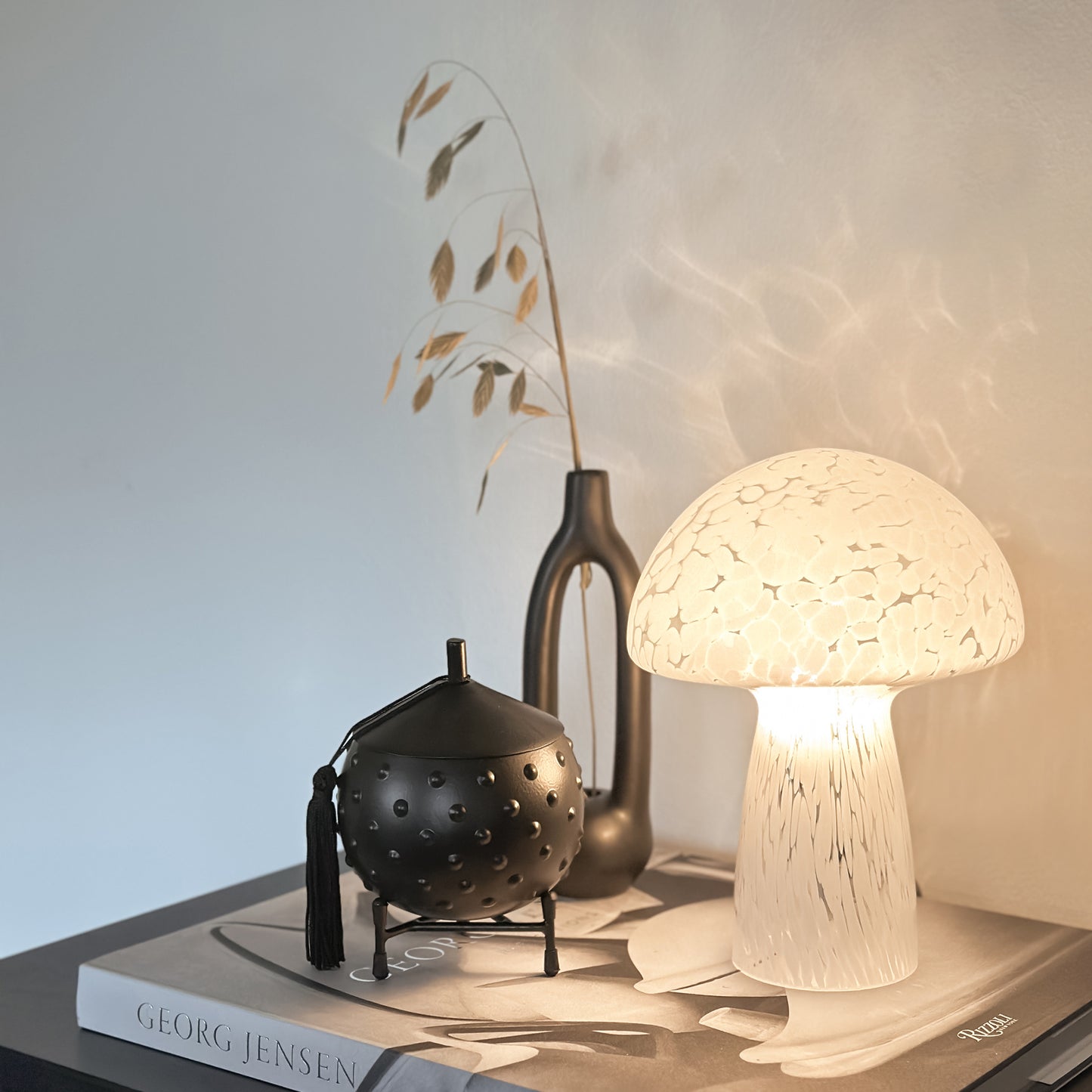 Mushi bordlampe liten hvit/klar
