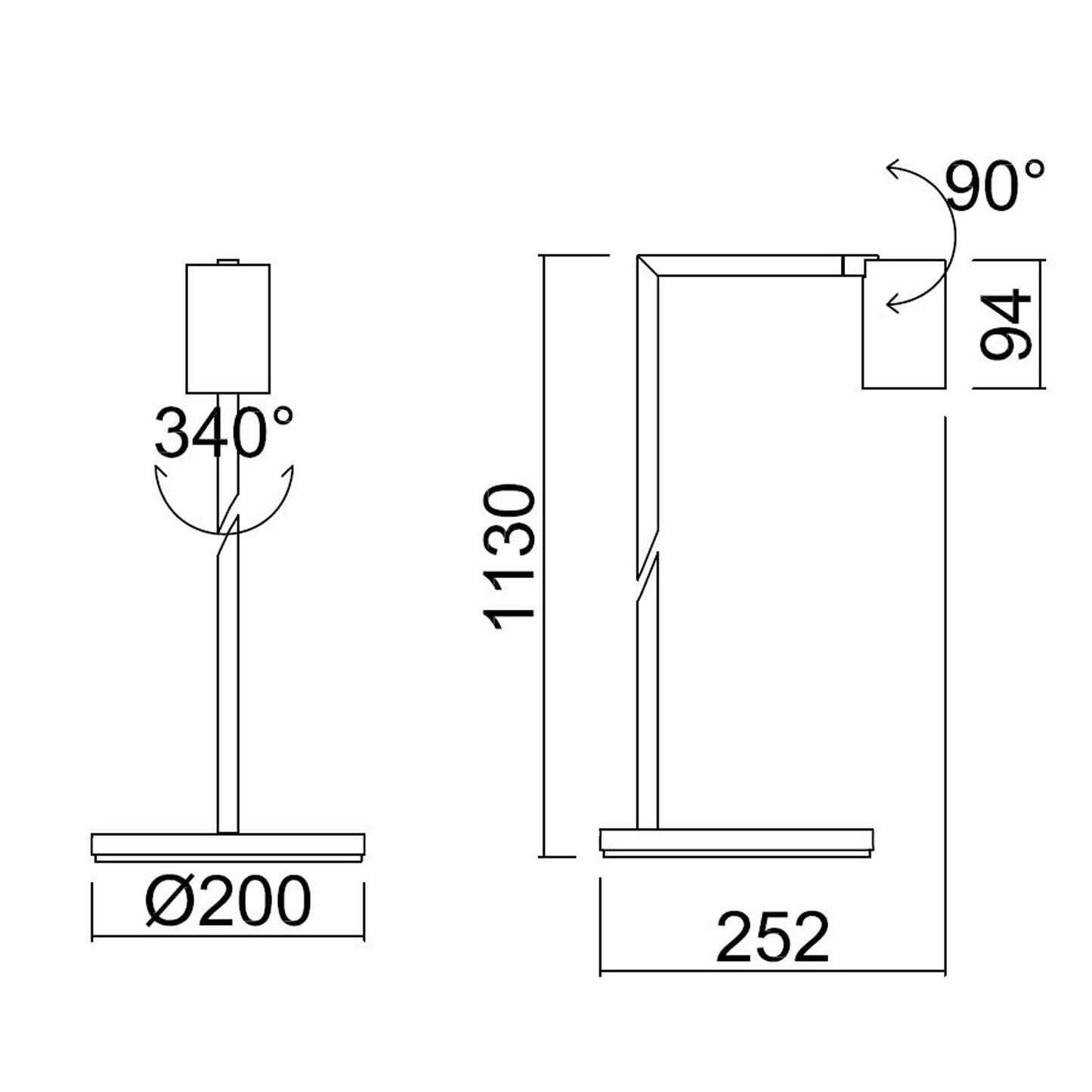 Oz K1 gulvlampe sort/gull