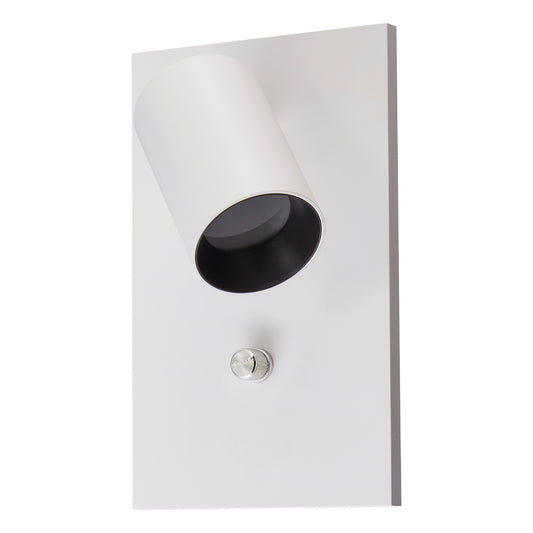 Oz K1 vegglampe m/USB hvit/sort