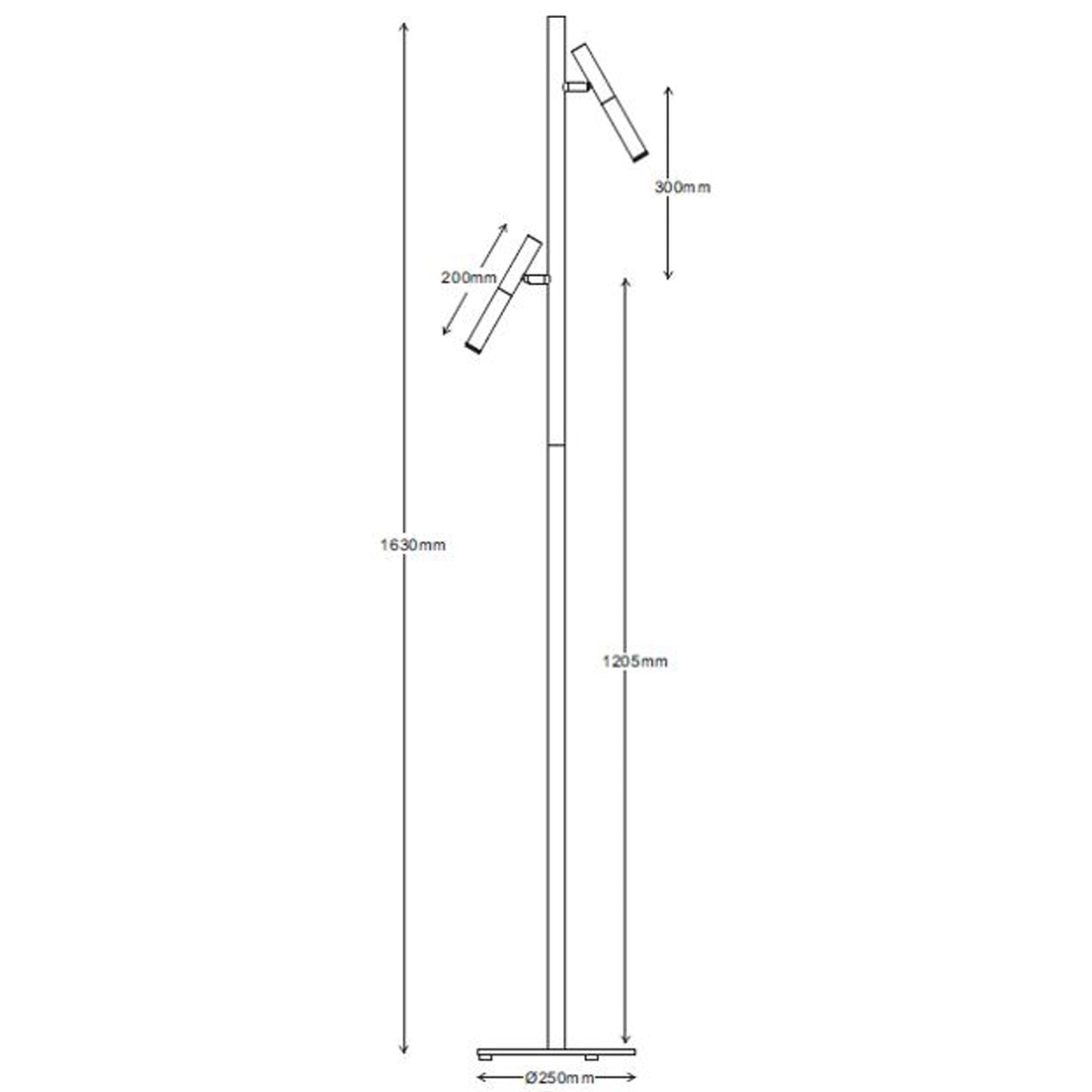 Pure K2 LED 2-lys gulvlampe sort m/dim