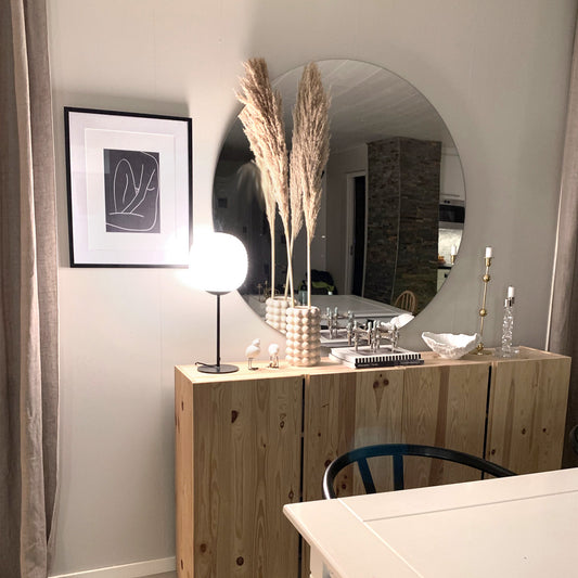 Rille bordlampe sort/opal